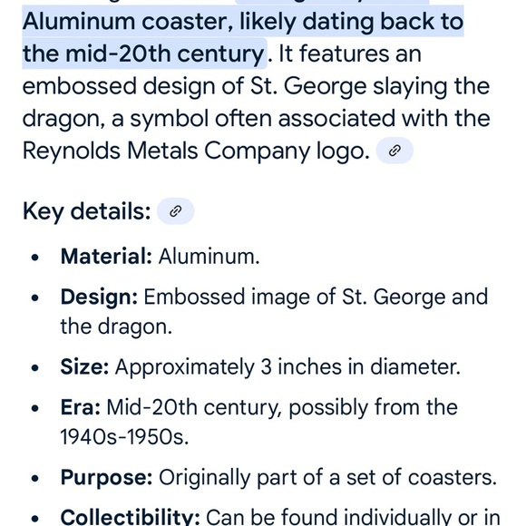 Artistic Silver Decorative coasters set of 2 aluminum Reynolds’s 1940’s/50’s - Picture 4 of 4